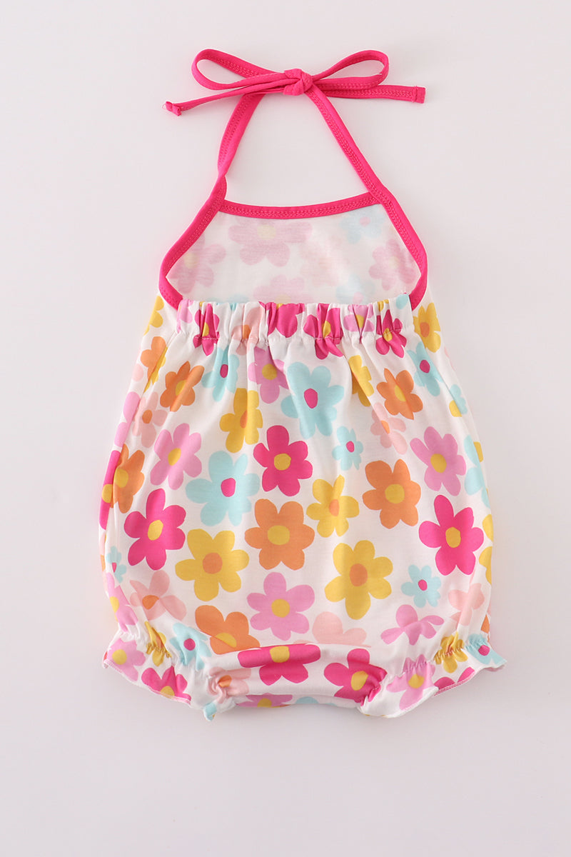 Hot pink floral print bubble