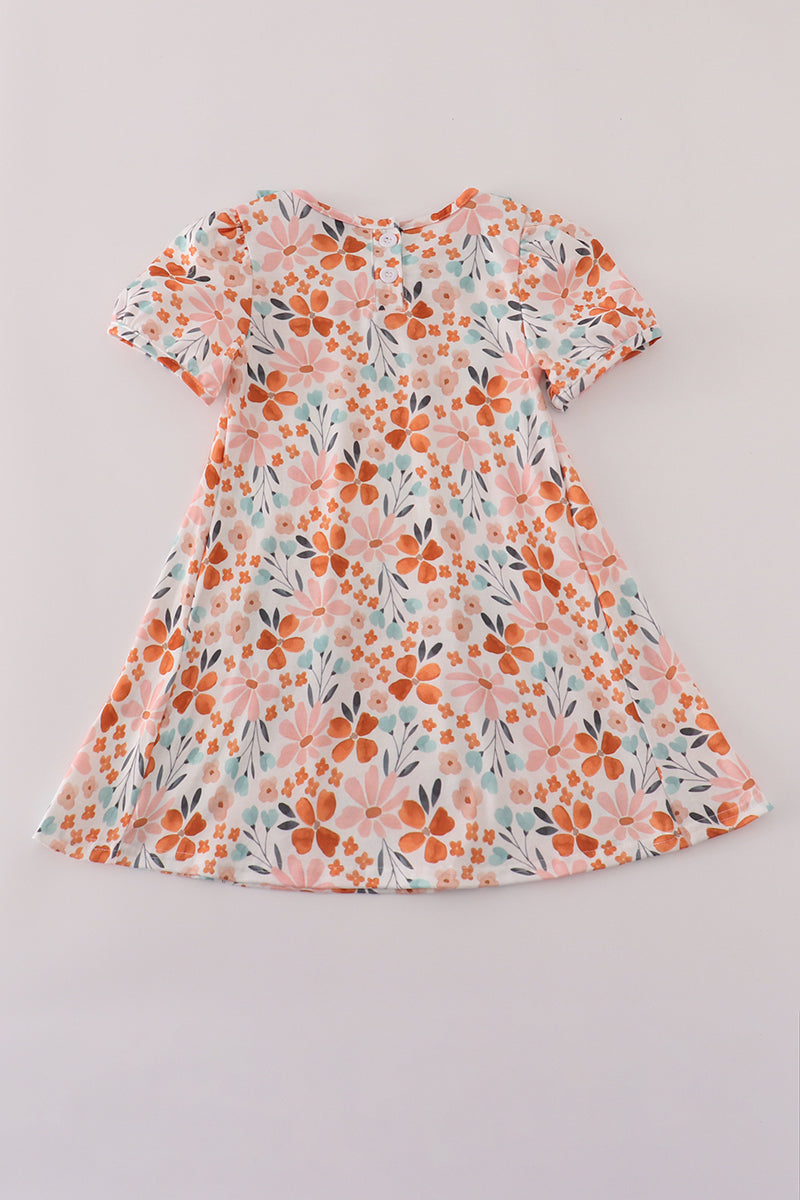 Sage floral ruffle dress
